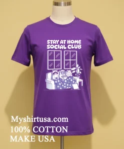 Stay At Home Social Club Raccoon Pug Frog On Sofa funny america t-shirts