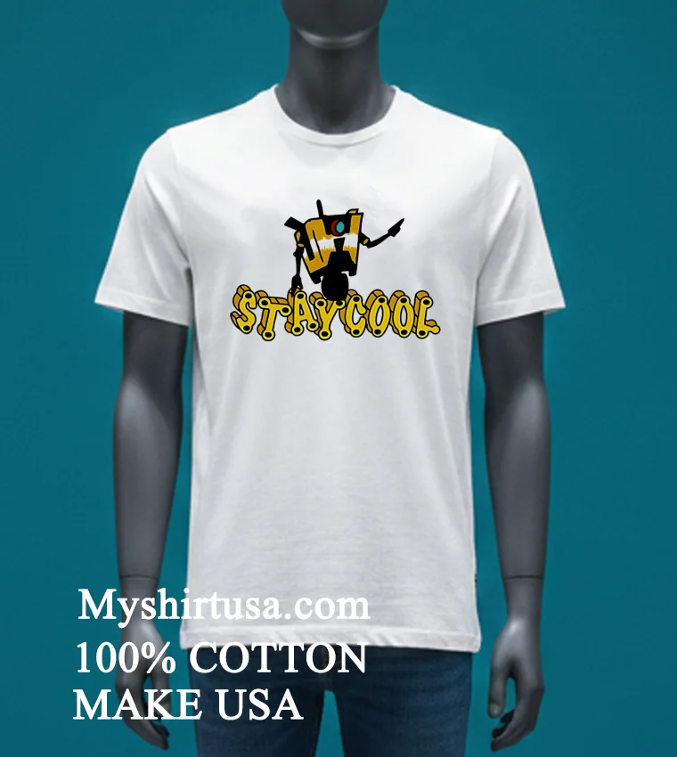 Staycool Borderlands Claptrap Logo Shirt - white-t-shirt Staycool Borderlands Claptrap Logo Shirt White T Shirt 4