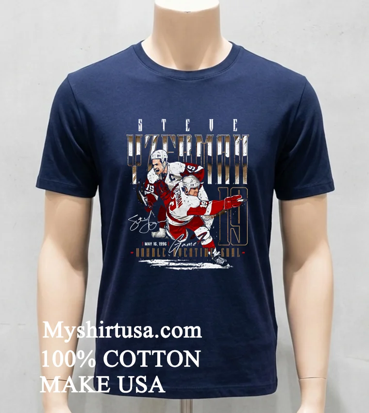 Steve Yzerman Detroit Game 7 1996 Hockey Player Shirt Navy Shirt