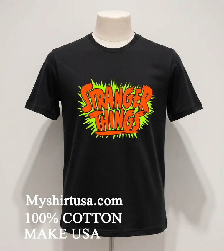 Stranger Things Orange Stylish Shirt - balck-shirt Stranger Things Orange Stylish Shirt Balck Shirt