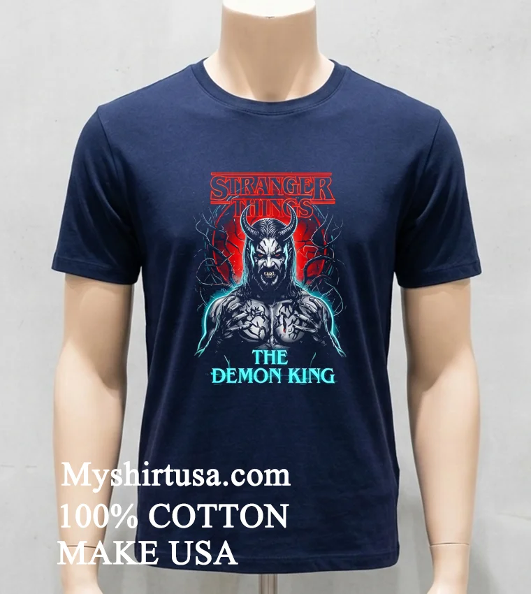 Stranger Things The Demon King Shirt - navy-shirt Stranger Things The Demon King Shirt Navy Shirt