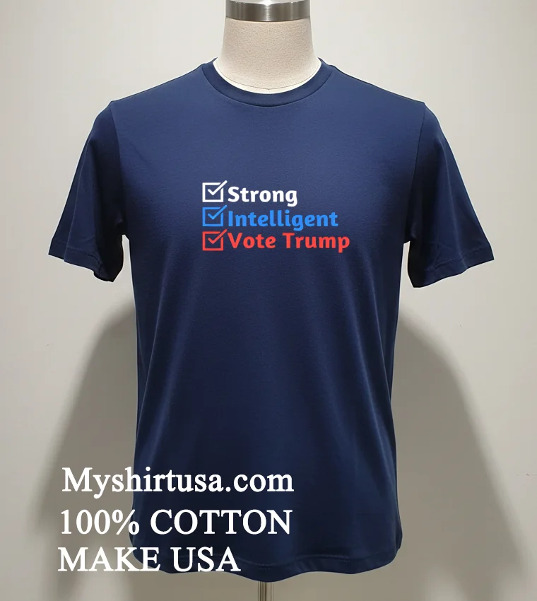 Strong Intelligent Women For Trump Girl Maga Checklist Shirt - navy-shirt Strong Intelligent Women For Trump Girl Maga Checklist Shirt Navy Shirt 1