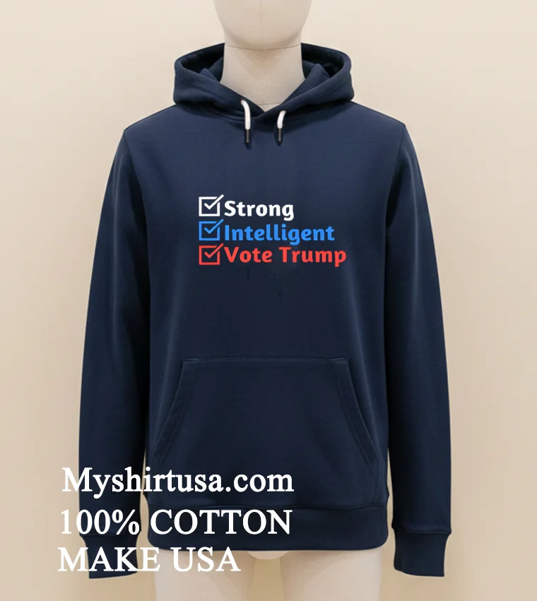 Strong Intelligent Women For Trump Girl Maga Checklist Shirt Navy Shirt 3