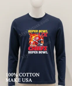 Super Bowl 2025 Lix Champions Helmet On Fire Chiefs funny america t-shirts