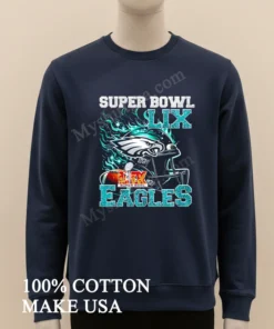 Super Bowl 2025 Lix Champions Helmet On Fire Eagles funny america t-shirts