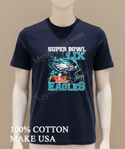 Super Bowl 2025 Lix Champions Helmet On Fire Eagles funny america t-shirts