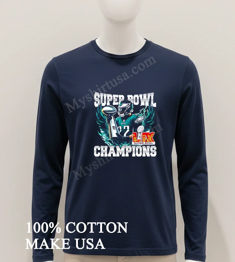 Super Bowl 2025 Lix Champions Number 22 Eagles funny america t-shirts - hoodie-shirt Super Bowl 2025 Lix Champions Number 22 Eagles Shirt Hoodie Shirt