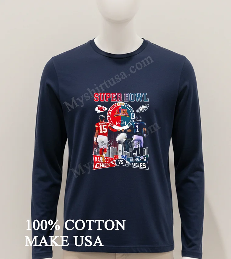 Super Bowl Kansas City Chiefs X Philadelphia Eagles Signature 2025 funny america t-shirts - hoodie-shirt Super Bowl Kansas City Chiefs X Philadelphia Eagles Signature 2025 Shirt Hoodie Shirt