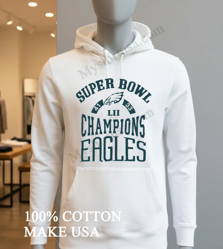 Super Bowl Lii Champions Philadelphia Eagles 41 33 funny america t-shirts - hoodie-shirt Super Bowl Lii Champions Philadelphia Eagles 41 33 Shirt Hoodie Shirt