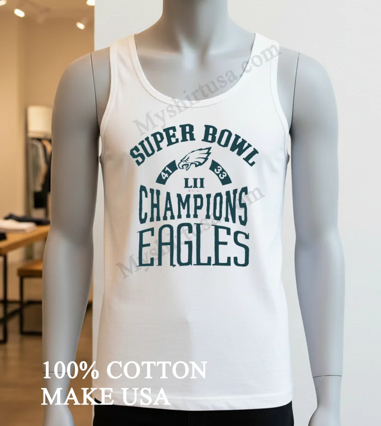 Super Bowl Lii Champions Philadelphia Eagles 41 33 Shirt White T Shirt 2