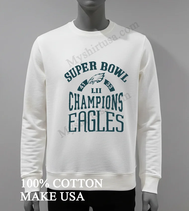 Super Bowl Lii Champions Philadelphia Eagles 41 33 funny america t-shirts - white-t-shirt Super Bowl Lii Champions Philadelphia Eagles 41 33 Shirt White T Shirt 3