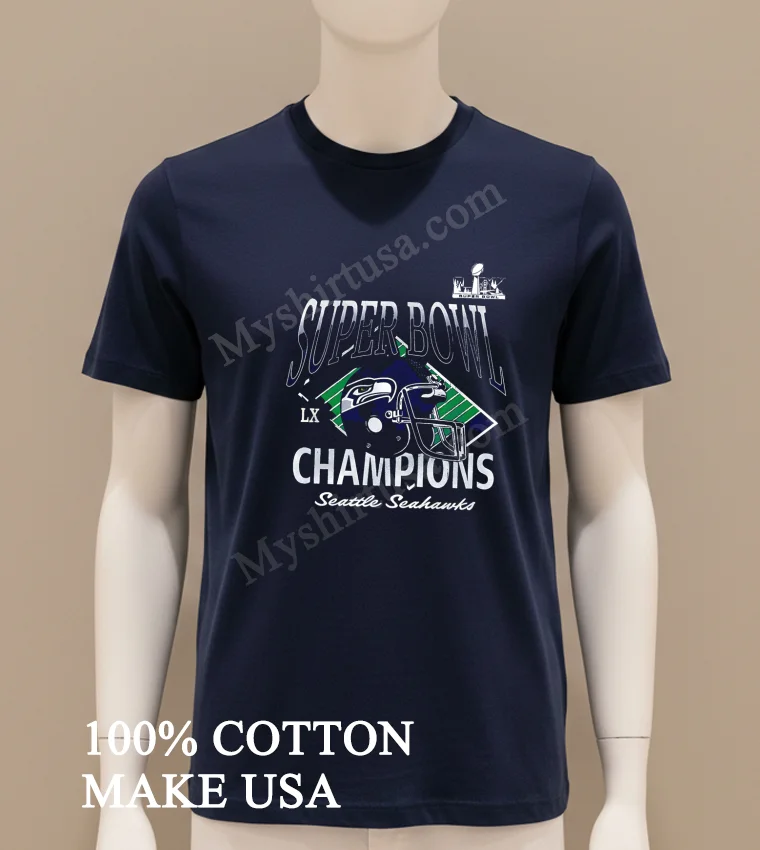 Super Bowl Lx Champions Seattle Seahawks Helmet funny america t-shirts - navy-shirt Super Bowl Lx Champions Seattle Seahawks Helmet Shirt Navy Shirt