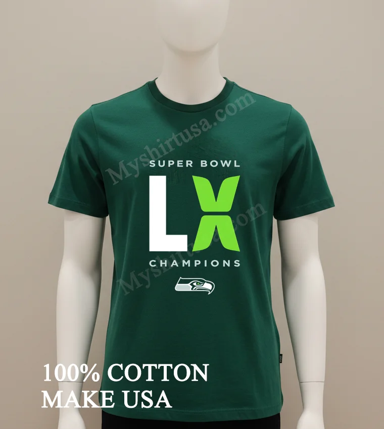 Super Bowl Lx Champions Seattle Seahawks Logo Football Sports Shirt Green Shirt