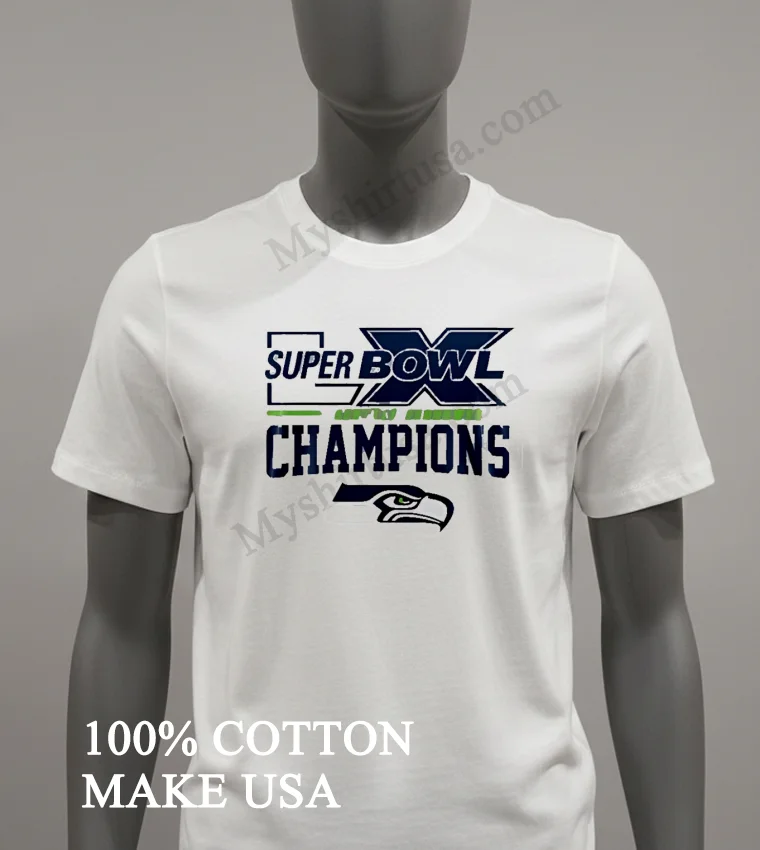 Super Bowl Lx Seattle Seahawks Champions Nfl Football Logo Shirt White T Shirt 2