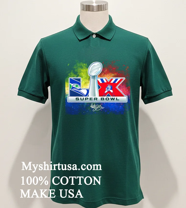 Super Bowl Lx Seattle Seahawks Vs New England Patriots Logo Shirt Green Shirt