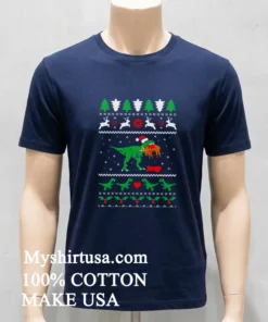 T Rex Eating Reindeer Jurassic Christmas Shirt