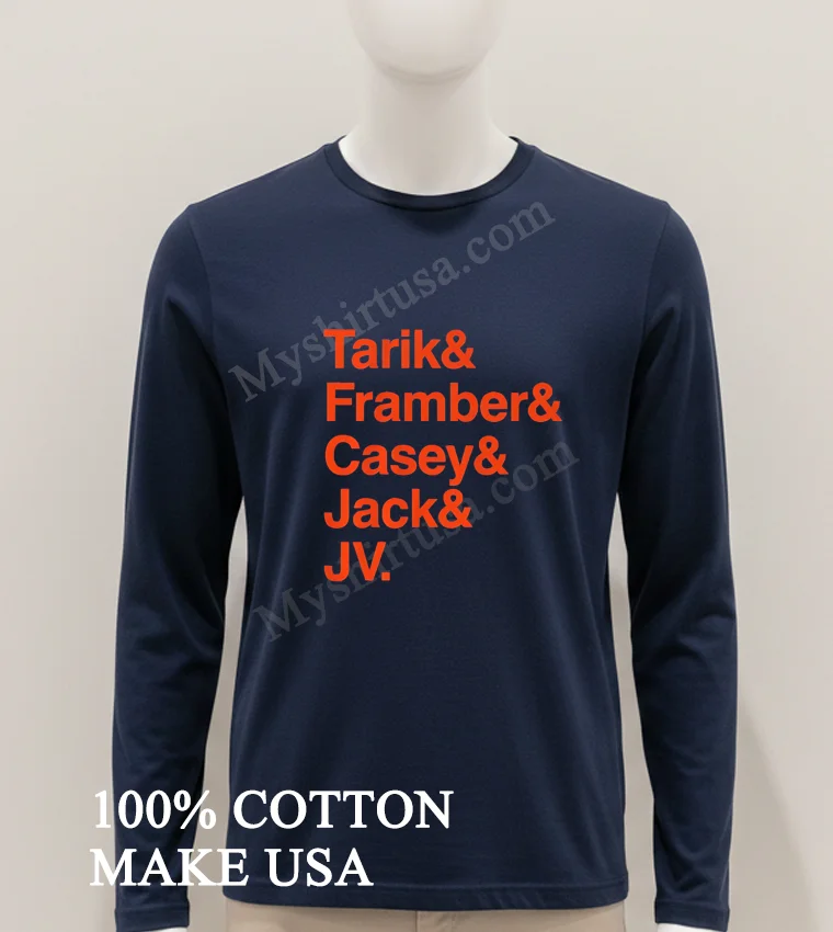 Tarik Framber Casey Jack Jv Names List Orange Helvetica funny america t-shirts - hoodie-shirt Tarik Framber Casey Jack Jv Names List Orange Helvetica Shirt Hoodie Shirt
