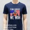 Team Garbage We Won Trump America Flag Retro Shirt Navy Shirt