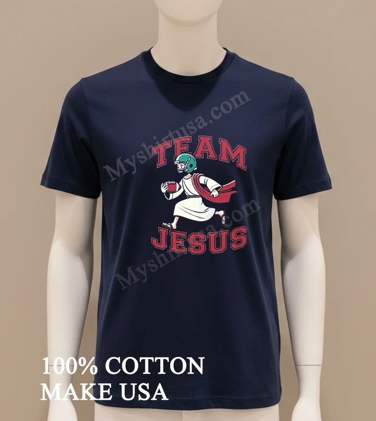Team Jesus Football Lover Christian Faith Bible Shirt Navy Shirt
