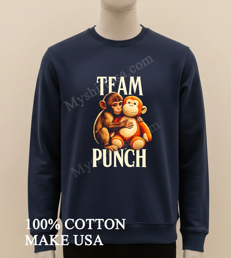 Team Punch Cute Monkey And Stuffed Orange Monkey Toy Shirt Long Sleve Shirt