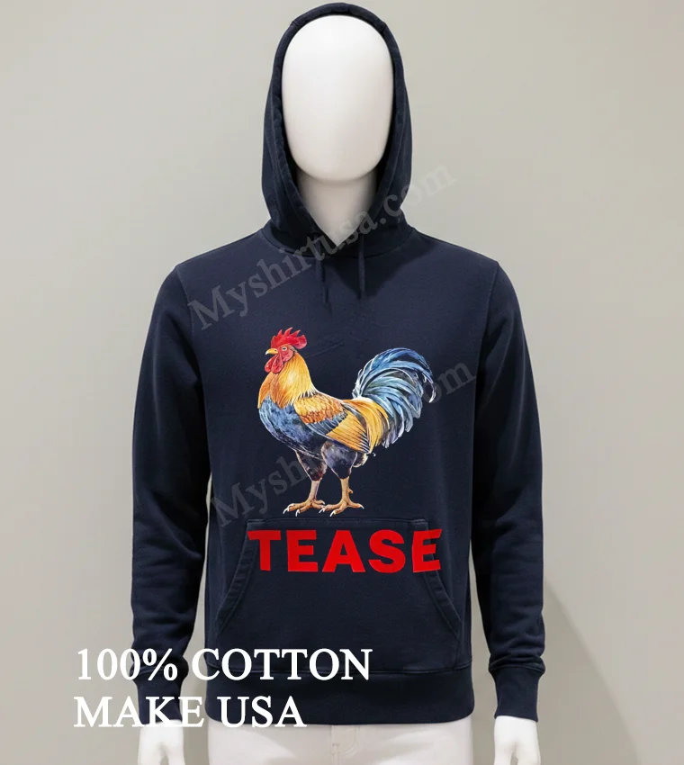 Tease Rooster Bird Animal Illustration Graphic Design Shirt Balck Shirt