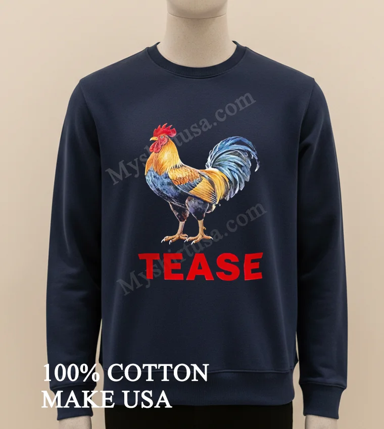 Tease Rooster Bird Animal Illustration Graphic Design Shirt Long Sleve Shirt