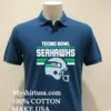 Tecmo Bowl Seattle Seahawks Helmet Shirt Navy Shirt 1