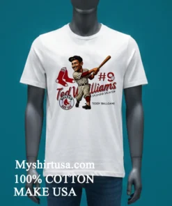 Ted Williams Boston Redsox Legend Caricature Shirt White T Shirt 3