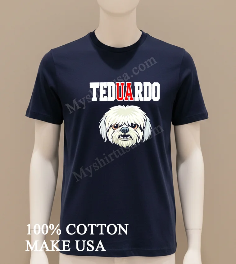 Teduardo White Shih Tzu Dog Face Graphic Portrait funny america t-shirts - navy-shirt Teduardo White Shih Tzu Dog Face Graphic Portrait Shirt Navy Shirt
