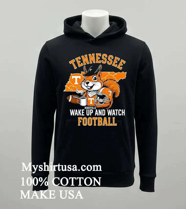 Tennessee Volunteers Football Squirrel Wake Up And Watch Shirt Balck Shirt