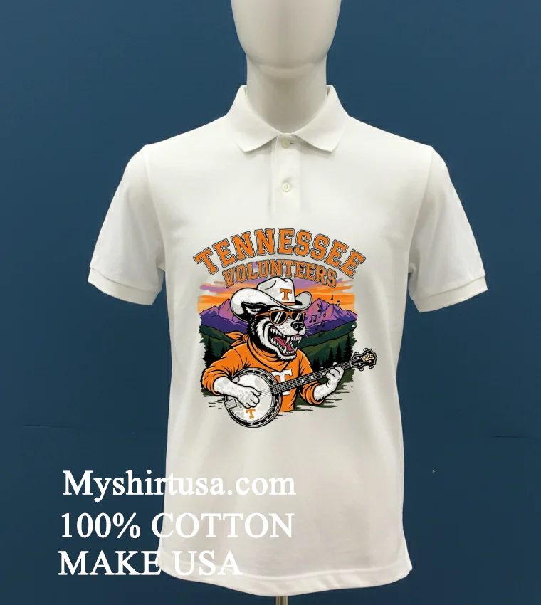 Tennessee Volunteers Mascot Wolf Plays The Guitar Shirt White T Shirt