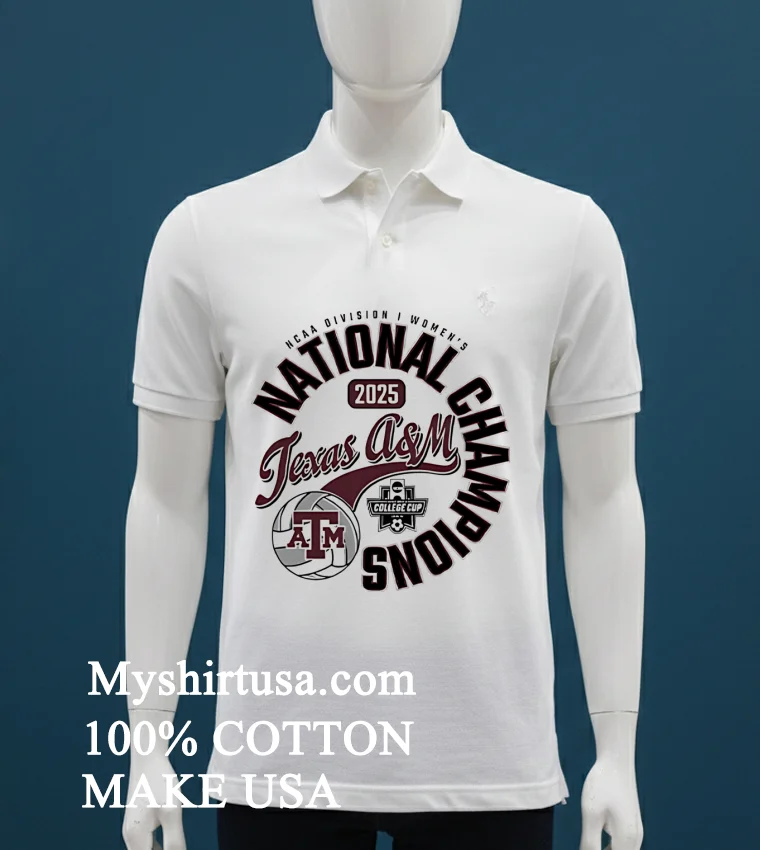 Texas A&M Aggies National Champs 2025 Volleyball Shirt - white-t-shirt Texas Am Aggies National Champs 2025 Volleyball Shirt White T Shirt 1