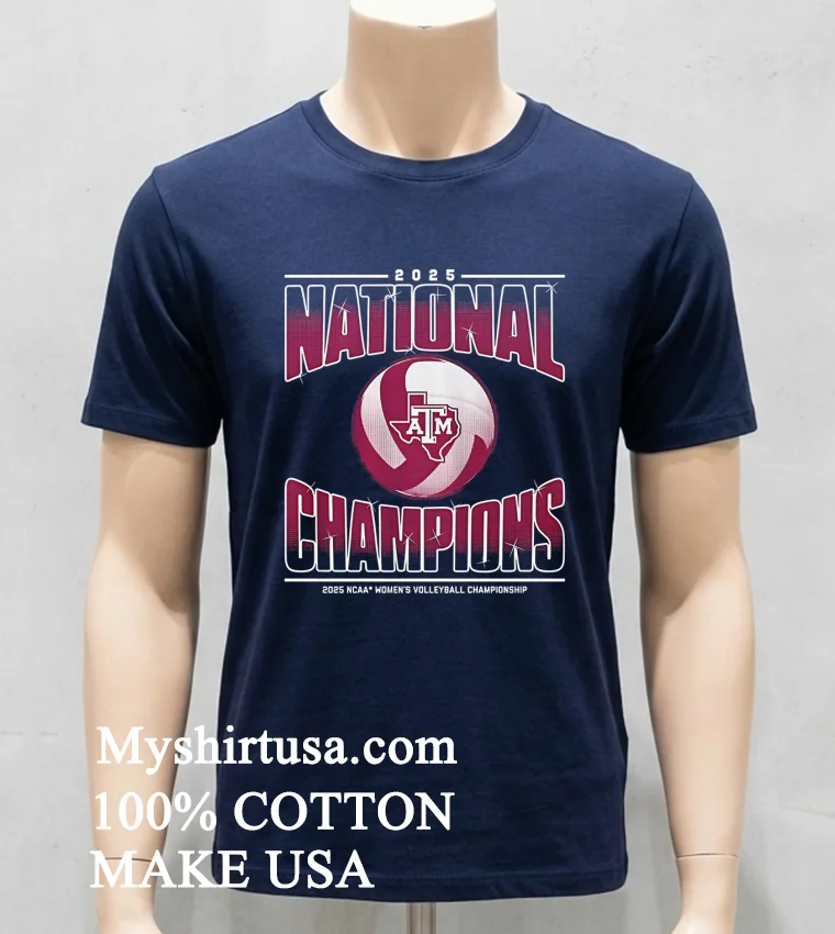 Texas Am Volleyball 2025 Ncaa Champions Banner Shirt Navy Shirt