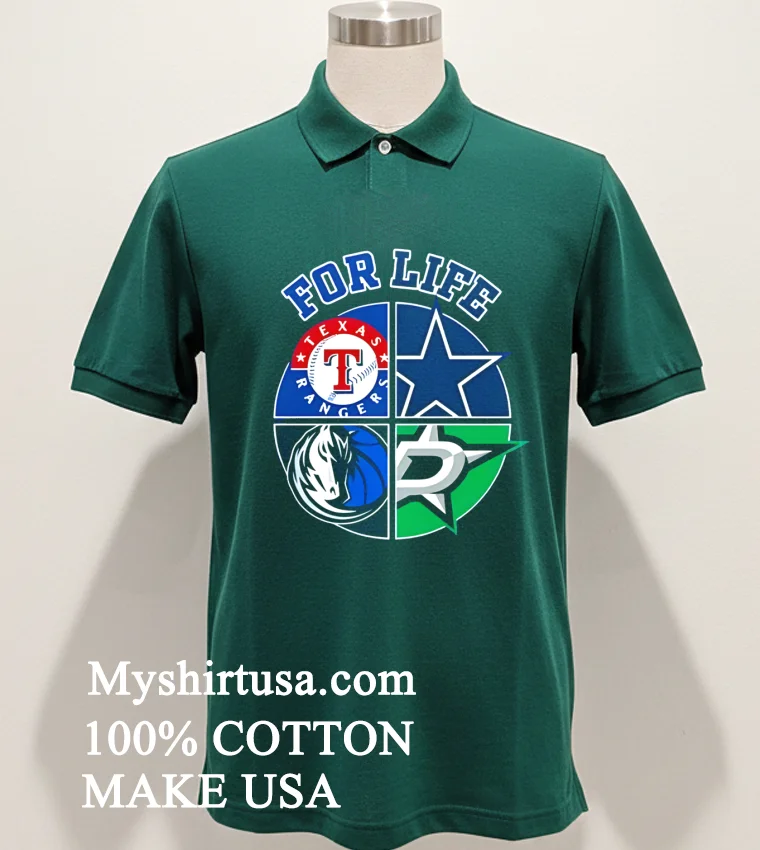 Texas For Life Logo Sports 2026 Shirt Green Shirt