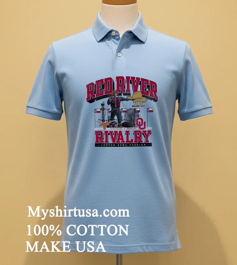 Texas Longhorns Vs Oklahoma Sooners Comfortwash Red River Rivalry Big Tex Shirt Blue Shirt