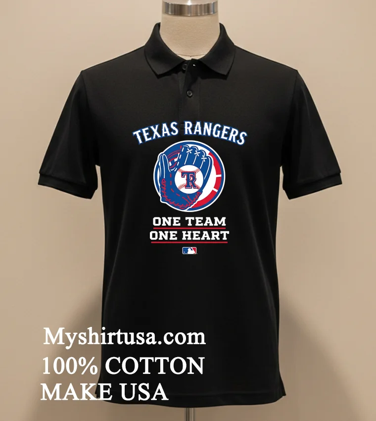 Texas Rangers One Team One Heart Mlb Shirt - balck-shirt Texas Rangers One Team One Heart Mlb Shirt Balck Shirt 2