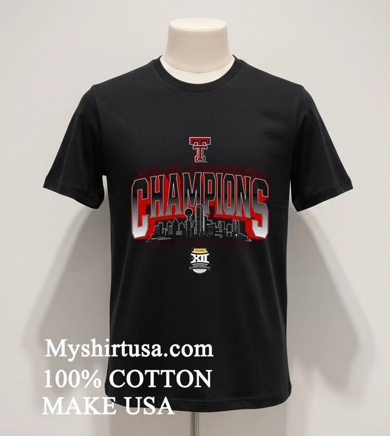 Texas Tech Big 12 Championship Skyline Shirt - balck-shirt Texas Tech Big 12 Championship Skyline Shirt Balck Shirt