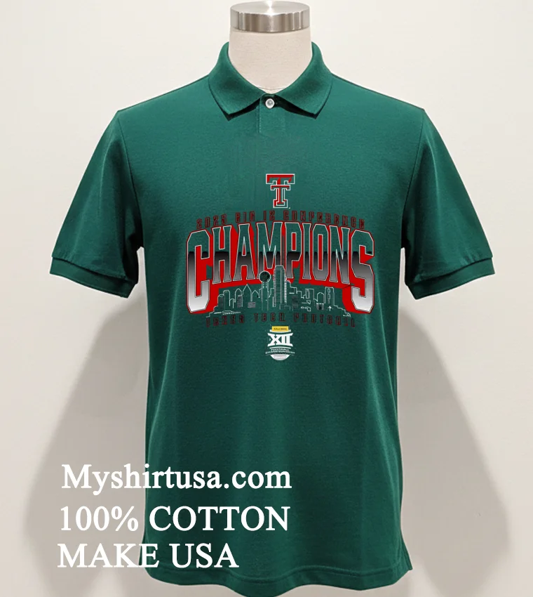 Texas Tech Big 12 Championship Skyline Shirt - green-shirt Texas Tech Big 12 Championship Skyline Shirt Green Shirt