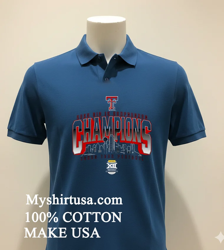 Texas Tech Big 12 Championship Skyline Shirt Navy Shirt 1