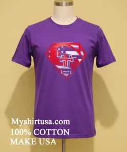 Texas Tech Red Raiders Superman American Flag Shirt Purple Shirt