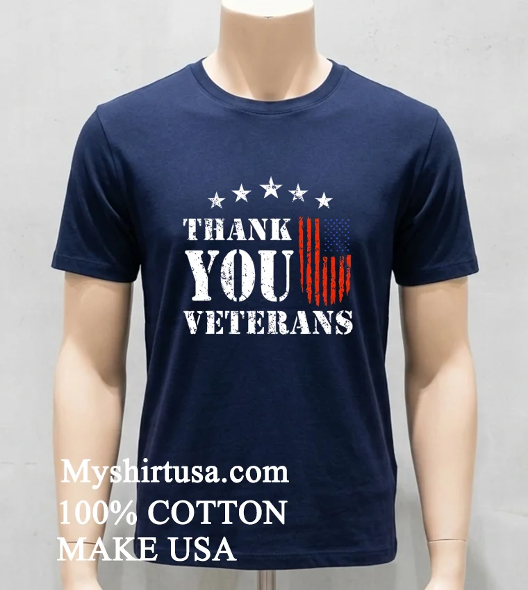 Thank You Veterans American Flag Retro Shirt - navy-shirt Thank You Veterans American Flag Retro Shirt Navy Shirt