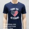 Thank You Veterans Patriotic American Flag Veterans Day 2024 Shirt Navy Shirt