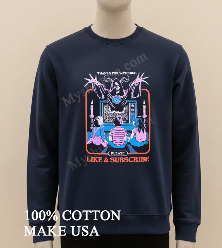 Thanks For Watching Like And Subscribe Demon Kids Shirt Long Sleve Shirt