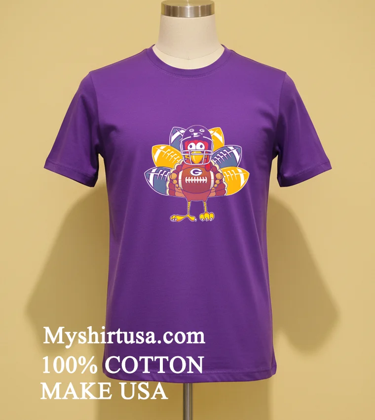 Thanksgiving Turkey Green Bay Packers Shirt - purple-shirt Thanksgiving Turkey Green Bay Packers Shirt Purple Shirt