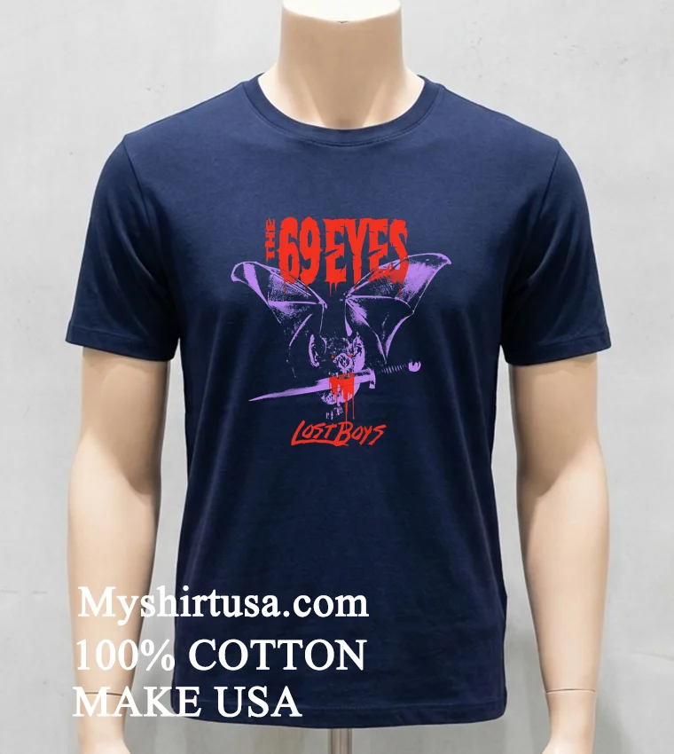 The 69 Eyes Lost Boys Bat Retro Shirt Navy Shirt