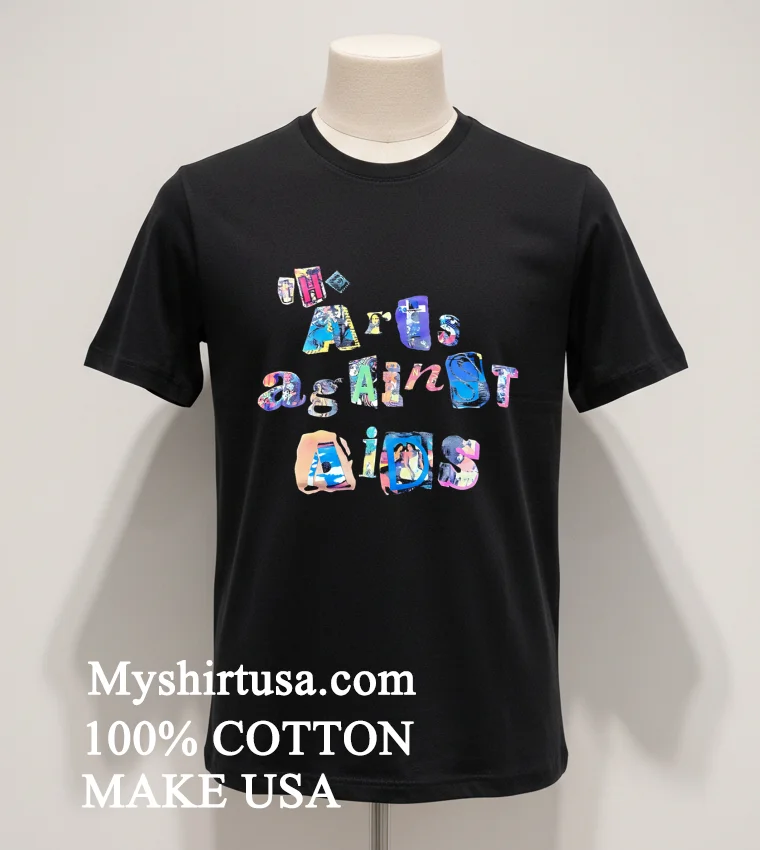 The Arts Against Aids Colorful Ransom Note Shirt Balck Shirt