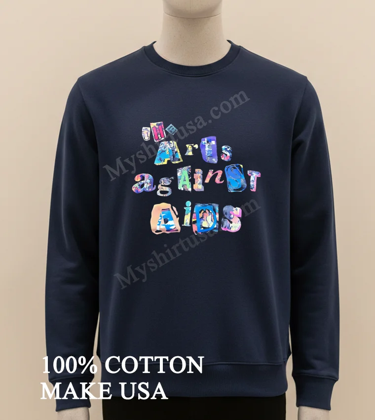 The Arts Against Aids Colorful Ransom Note funny america t-shirts - long sleve shirt The Arts Against Aids Colorful Ransom Note Shirt Long Sleve Shirt