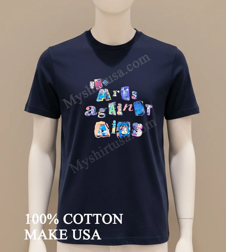 The Arts Against Aids Colorful Ransom Note Shirt Navy Shirt