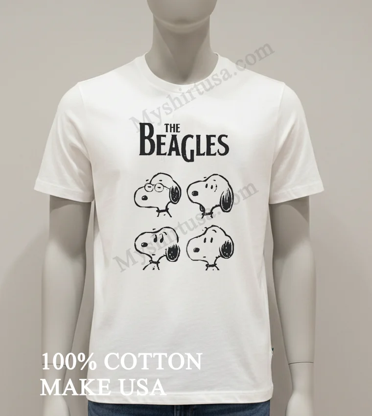 The Beagles Snoopy Faces Music Band Parody Shirt White T Shirt