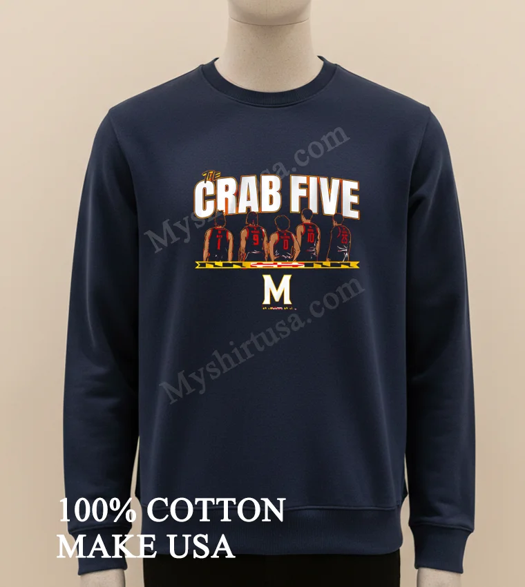 The Crab Five Lineup Maryland Basketball Shirt Long Sleve Shirt